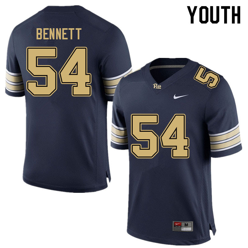 Youth #54 Dylan Bennett Pitt Panthers College Football Jerseys Sale-Navy